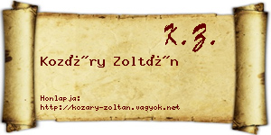 Kozáry Zoltán névjegykártya