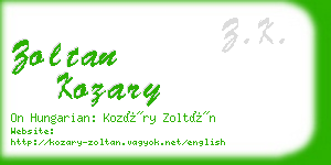 zoltan kozary business card